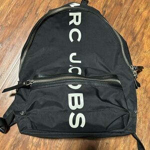 Marc Jacobs Black and White Logo Backpack